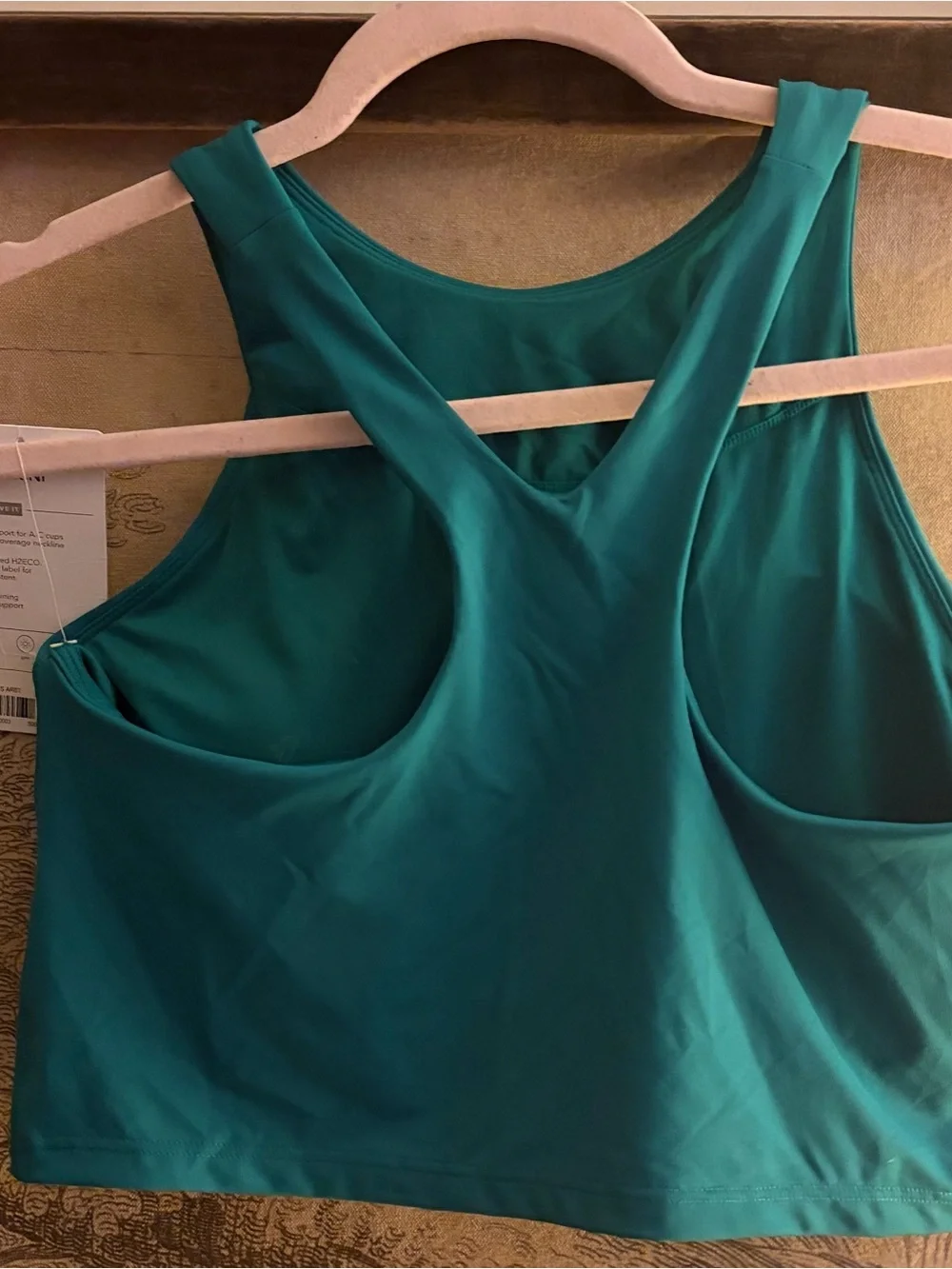 * New Athleta A - C Conscious Crop Bikini Top High Neck Aruba Teal SZ Medium *